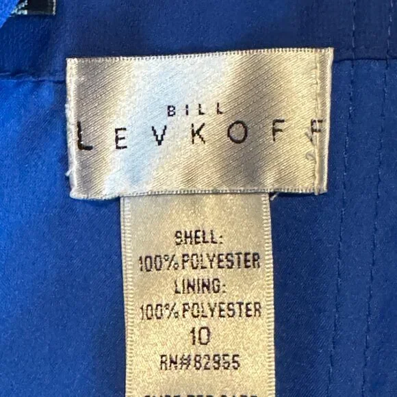 NWT Bill Levkoff 732 Chiffon Strapless Formal Maxi Dress Gown in Blue Size 10 - Picture 2 of 12